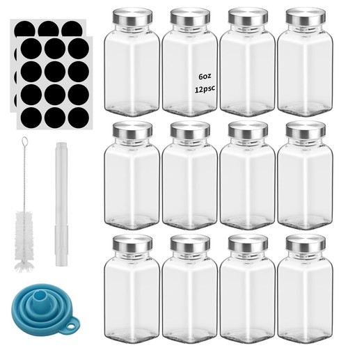 2pcs 6oz glass spice jars - 2pcs,